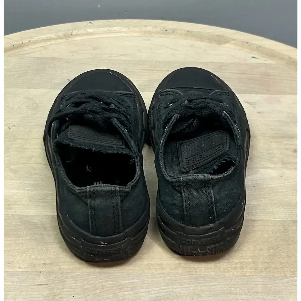 Converse All Star Shoes Youth Size 11 Black Low Top Canvas Sneakers Lace Up